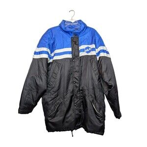 Vtg Fila Mens Jacket Parka Coat Sz XL Full Zip Drawstring Middle Packable Hood